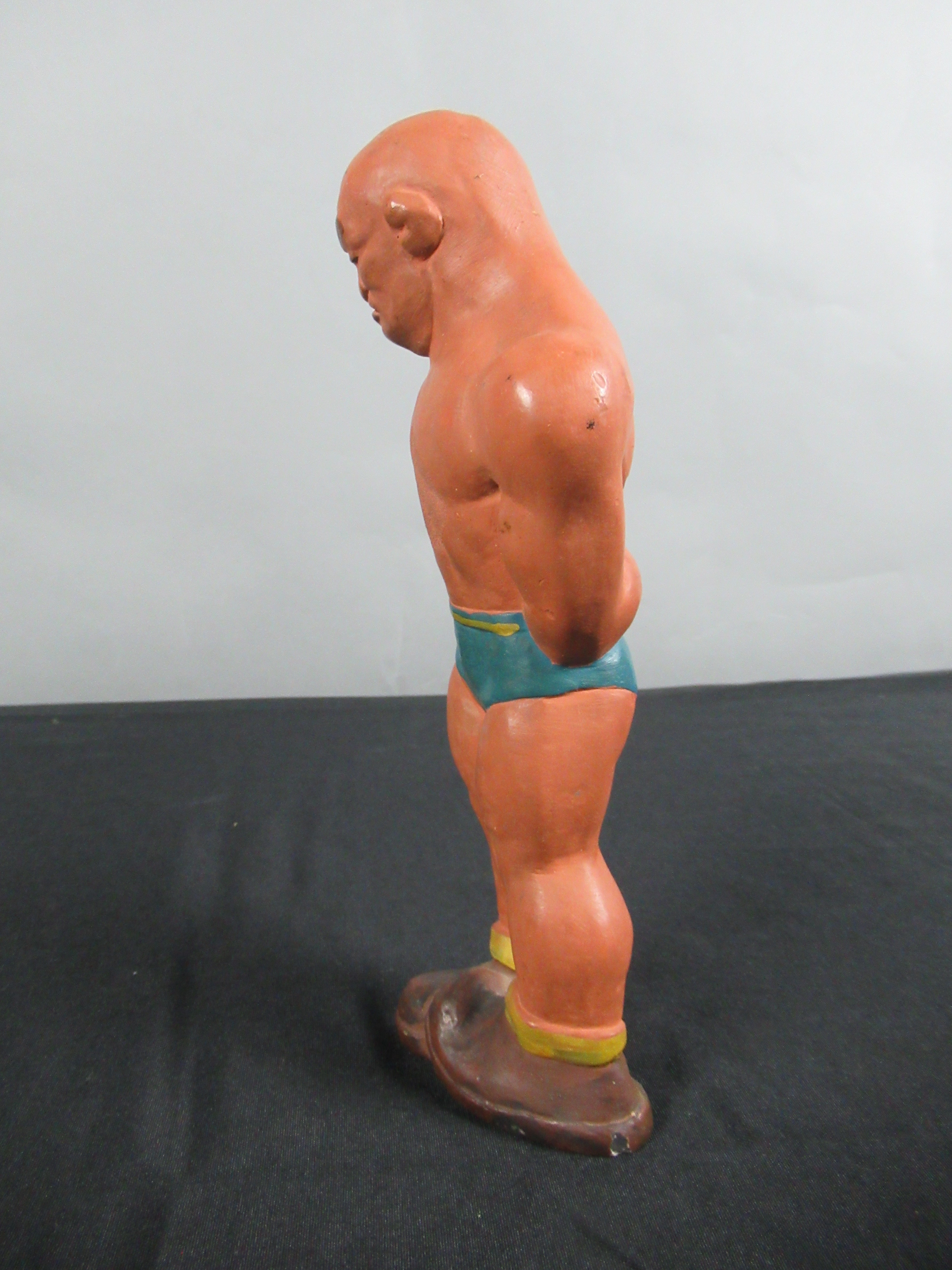 VINTAGE Wrestling Figure Trio Set - L. L. Rittgers (c. 1940s) Collectible Sport Chalkware Statuettes